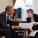 Secretary Napolitano Meets with President in Oval Office (HQ)