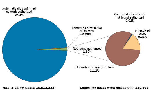 FY11 E-Verify Pie Chart