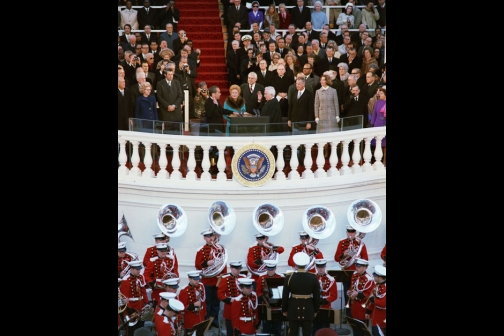 Richard Nixon Takes the Oath of Office, Administered by Chief Justice Warren Burger