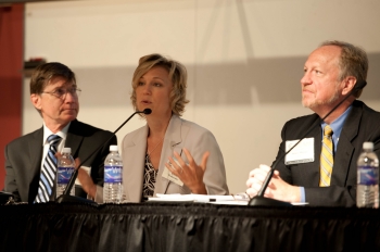 NIST’s Curt Barker, Karen Waltermire, and Henry Wixon are seen explaining how interested parties can get involved