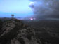 Photo of an image of a fire captured by an HPWREN automated digital camera on Lyons Peak.