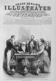 Samuel Morse using the telegraph in New York City