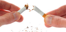 Stock image of broken cigarette