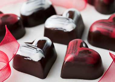Stock image of chocolate hearts