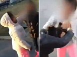 The video uploaded to YouTube makes for difficult viewing as two young girls - who appear to be no older than ten - are forced to fighting each other