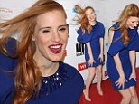 Jessica Chastain takes a risk in blue caped dress as she gets in the party mood ahead of the Oscars