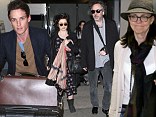 Helena Bonham Carter & her partner, Tim Burton, Sally Field and Eddie Redmayne arrive in LA