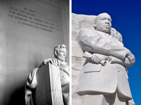 Photo: Lincoln Memorial and statue of Dr. Martin Luther King, Jr.