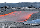 photograph of a lava flow in Hawaii
