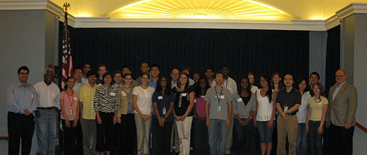A picture of the NEI Summer Intern Program 2009 interns.