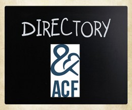 ACF logo on chalkboard with the word "Directory" above.