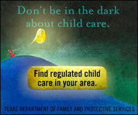 Don't be in the dark about child care logo