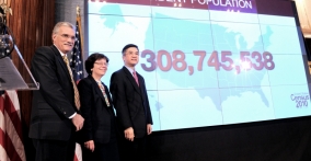 Secretary Locke, Acting Deputy Secretary Blank and Census Director Groves Unveiled the Official National Population