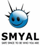 SMYAL graphic showing a small blue smiley face.