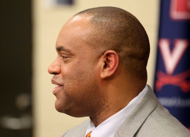 Virginia head football coach Mike London talks about the school's recruiting class during a news conference on national signing day, Wednesday, Feb. 6, 2013, in Charlottesvile, Va. Photo/The Daily Progress, Andrew Shurtleff) Photo: Andrew Shurtleff, Associated Press / The Daily Progress