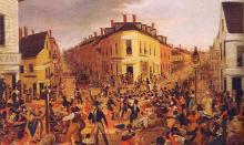 Five Points intersection painted by George Catlin in 1827