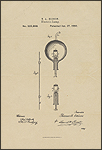 Thomas Edison's Patent Drawing for Improvement in Electric Lamps
