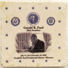 F233INFD00 - Coaster, Presidential Seal with Museum Name/Ford Tagline