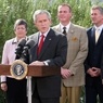 President George W. Bush at podium