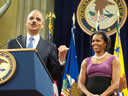 Attorney General Eric Holder introduced the First Lady and noting her 'brilliant legal mind,' made her an offer: 'I have been so impressed by her legal skills that I’m going to make her an offer- right now- to join the best lawyers in the world, right here at DOJ.'