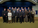 Vice President Biden, Attorney General Holder, and Assistant Attorney General Robinson pose with the 14 Medal of Valor Award winners for 2010.