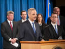 Attorney General Eric Holder announces the Department of Justice's civil lawsuit against the credit rating agency Standard & Poor's Ratings Services.