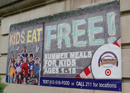 Minnesota Vikings players help spread the word about summer meals in their community