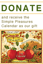 Donate and receive the Simple Pleasures Calendar as our gift