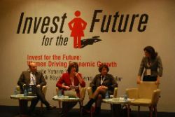 Date: 01/25/2011 Description: Lorraine Hariton (second from right) participates ina panel at the Invest for the Future Conference in Istanbul, Turkey. 
 - State Dept Image