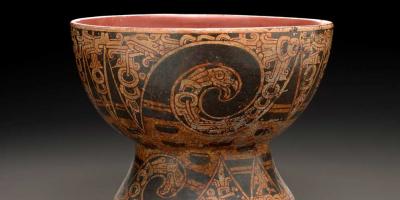 Cholula-style ceramic goblet
