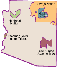 Indian Reservation Location Map
