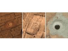 This set of images from Mars shows the handiwork of different tools on three missions to the surface of Mars