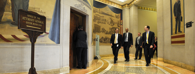 Photo of Attorney General Eric Holder and Employees