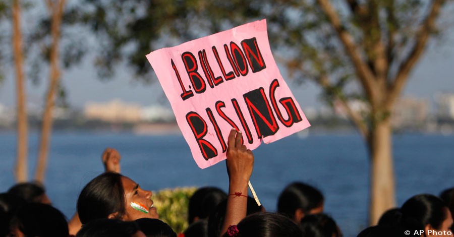 Women participate in an event to support the One Billion Rising global campaign in Hyderabad, India, Feb. 14, 2013. [AP Photo]