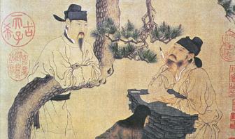 An Ancient Chinese Poet, facsimile of original Chinese scroll, Chinese School.