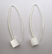 Silver Wire Cube Earrings