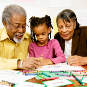 Child's drawing with her grandparent
