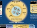 Chart summarizes the world of particles (including quarks, gluons, and neutrinos) and the fundamental forces.