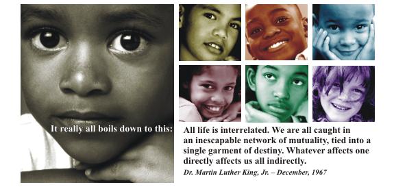 Photo montage of children and Dr. King quote