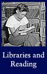 Libraries and Reading: ARC Identifier 538175 [Boy reading in a barrack building turned into a library]