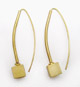 Gold Wire Cube Earrings 