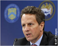 Close-up of Timothy Geithner
