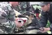 US and Uruguayan Police Dog Handlers