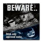 Drink Only Approved Water Tile Coaster