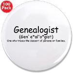 Genealogist 3.5&quot; Button (100 pack)