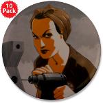 Woman with Drill 3.5&quot; Button (10 pack)