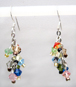 Silver Multicolor Cluster Dangle Earrings 