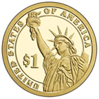 Image show the back of the Presidential $1 Coin