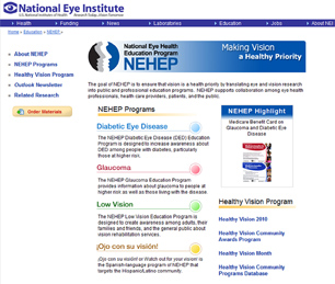 NEHEP Website homepage