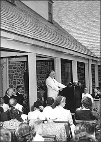 FDR speaking at the dedication of Presidential library